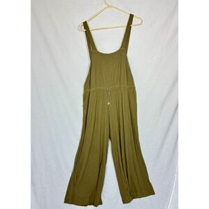Free People Beach Boho Wide Leg Jumpsuit Size S Linen Earthy Indie Goblincore